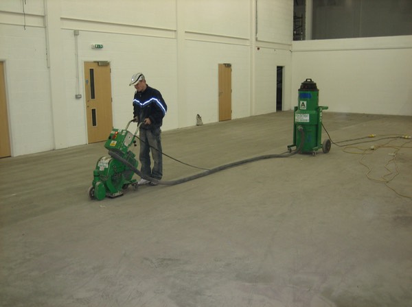 Blasting concrete floor3