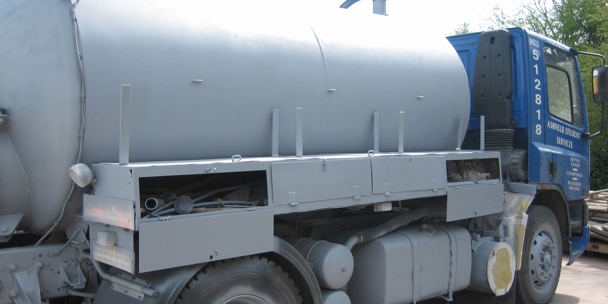 Effluent Tanker after blasting & priming